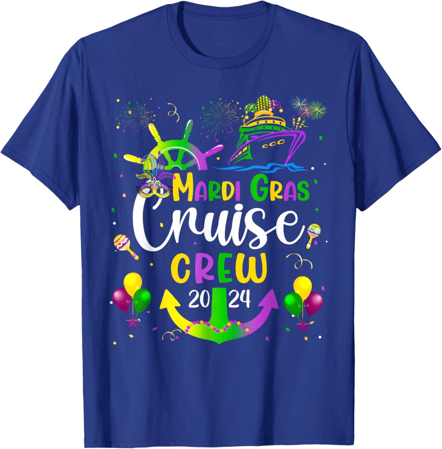 Mardi Gras Cruise 2024 Ship Family Matching Trip New Orleans T-Shirt - T-Shirt | Royal