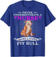 Never Underestimate A Nurse Who Loves Pit Bull Funny Pitbull T-Shirt - T-Shirt | Royal