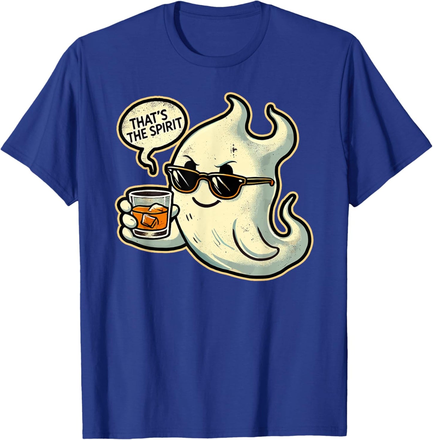 Cool Ghost Whiskey Pun Men Women Funny Halloween T-Shirt - T-Shirt | Royal