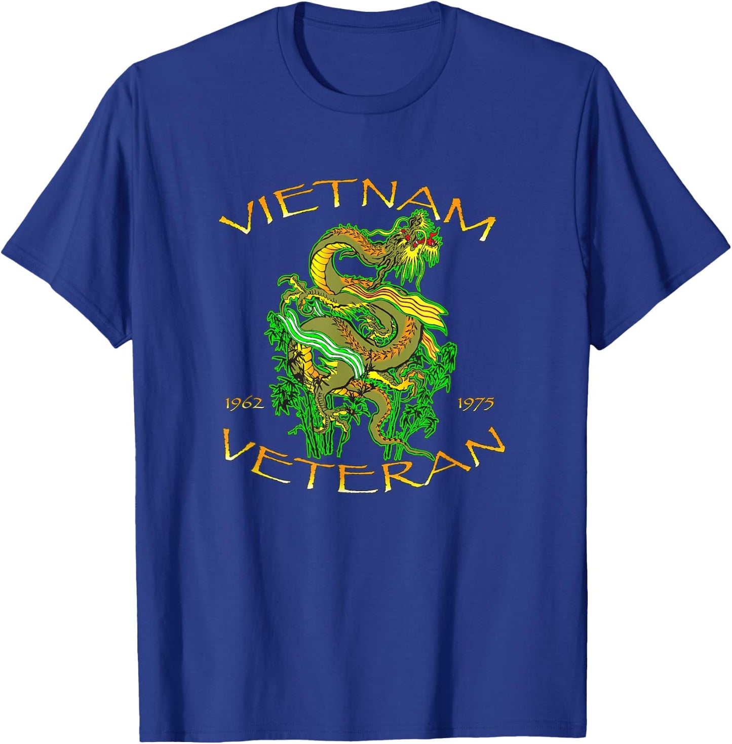 Vietnam Veteran Ribbons and Dragon T-Shirt - T-Shirt | Royal