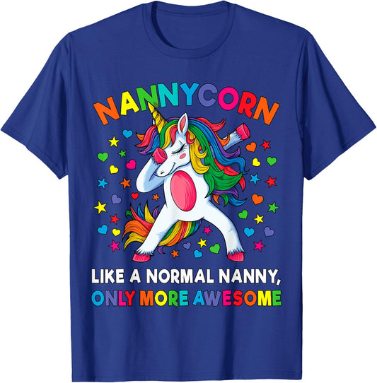 Nannycorn Like A Nanny Only Awesome Dabbing Unicorn Women T-Shirt - T-Shirt | Royal