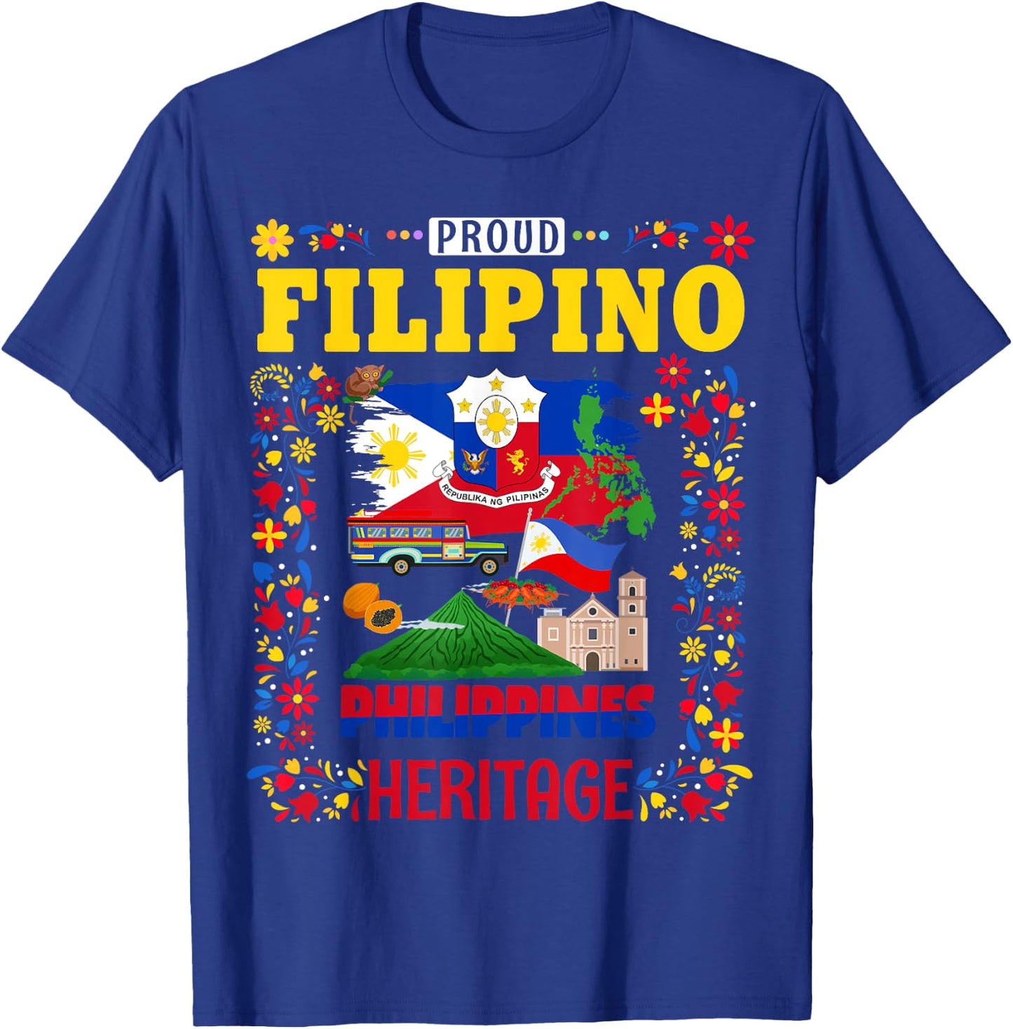 Filipino Heritage Flag Outfit Idea for Kids Philippines Flag T-Shirt - T-Shirt | Royal