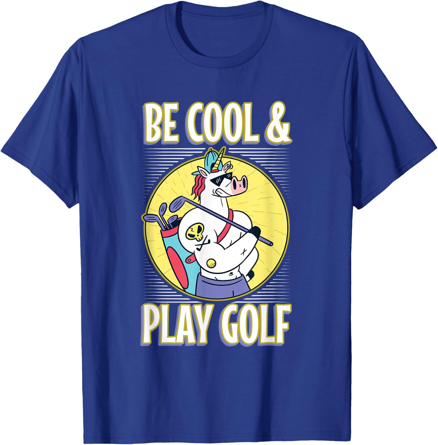 Unicorn Cool Play Golf Sports Golf Club Shades Sports Golfer T-Shirt - T-Shirt | Royal