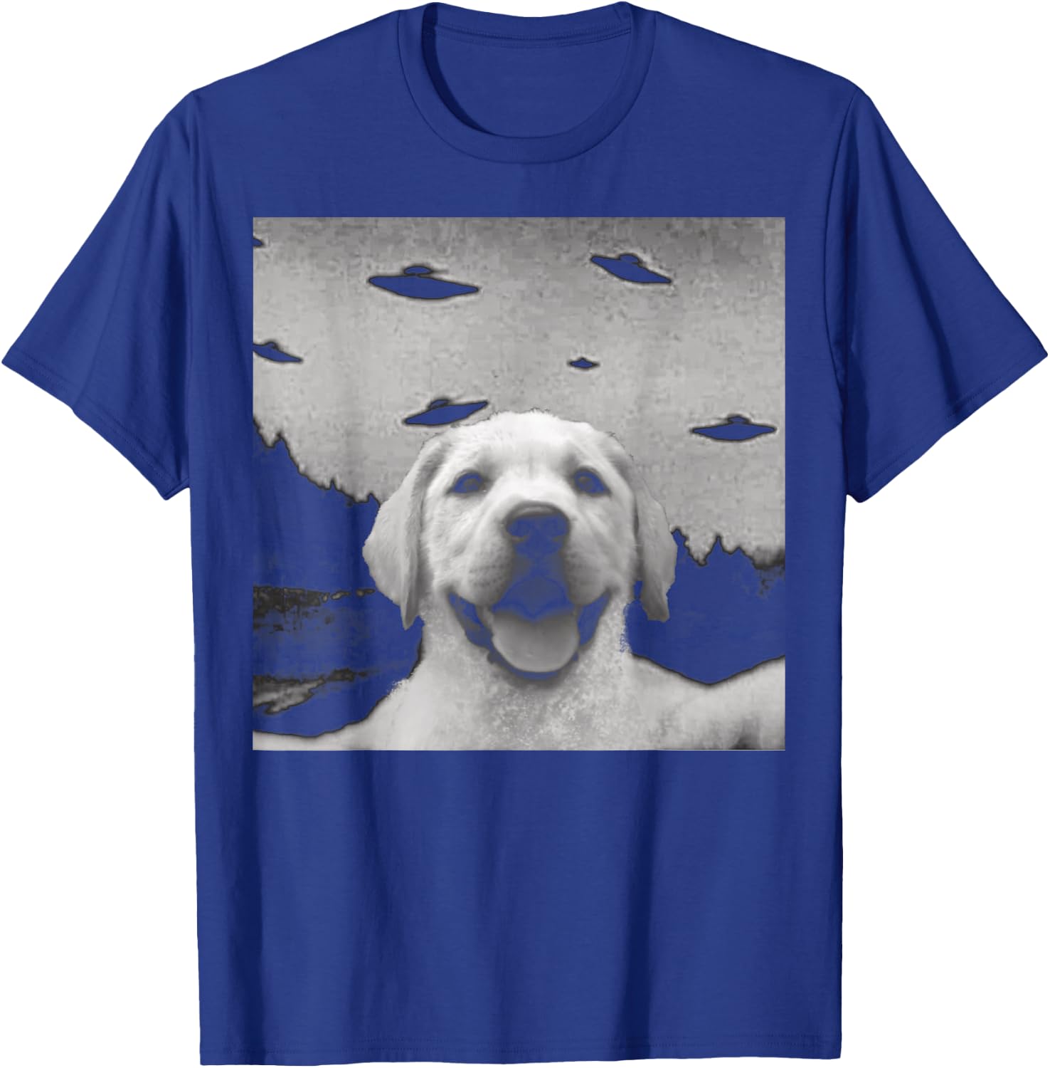 Alien UFO Selfie Labrador T-Shirt - T-Shirt | Royal
