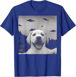 Alien UFO Selfie Labrador T-Shirt - T-Shirt | Royal