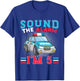 Sound The Alarm I'm 5 Kid Police Vehicle 5th Birthday T-Shirt - T-Shirt | Royal
