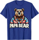 Papa Bear Shirt Fathers Day Gift Patriotic Proud Best Dad T-Shirt - T-Shirt | Royal