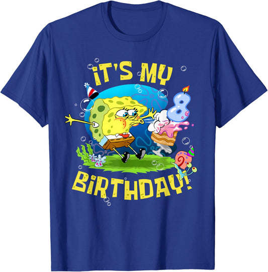 Spongebob It's My 8th Birthday Cake Eight Years Spongebob T-Shirt - T-Shirt | Royal