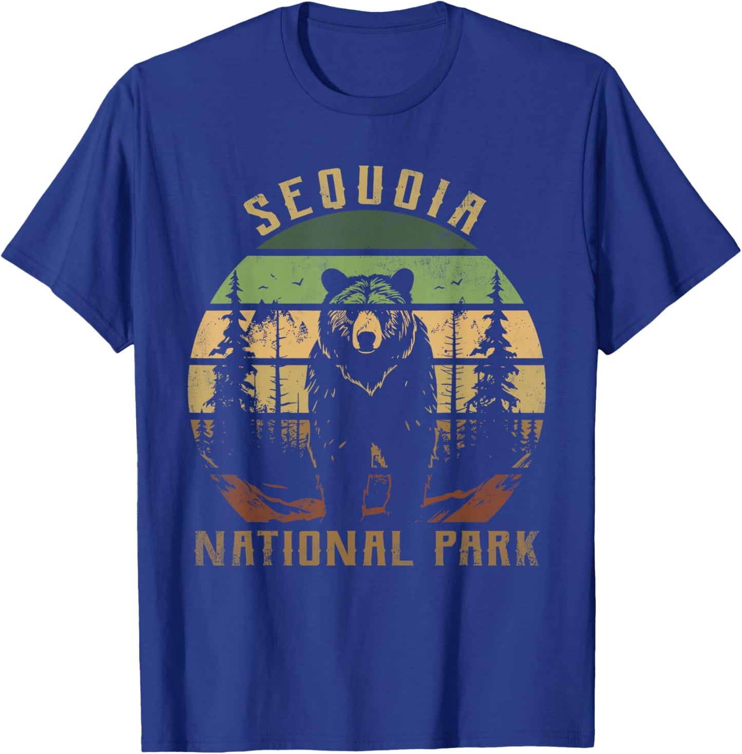 Retro Vintage Sequoia National Park for kids Hiking Camping T-Shirt - T-Shirt | Royal