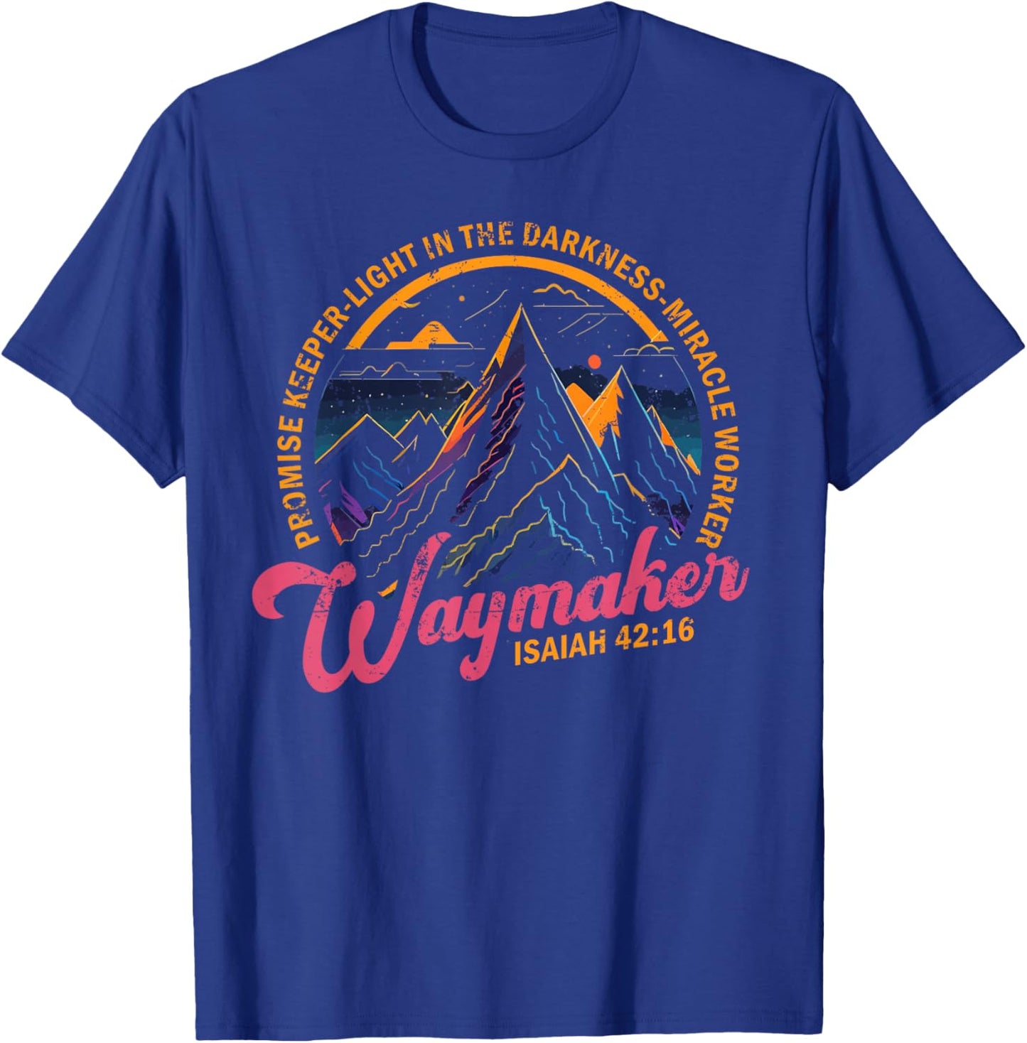 Waymaker Vintage Promise Keeper Miracle Worker Christian T-Shirt - T-Shirt | Royal