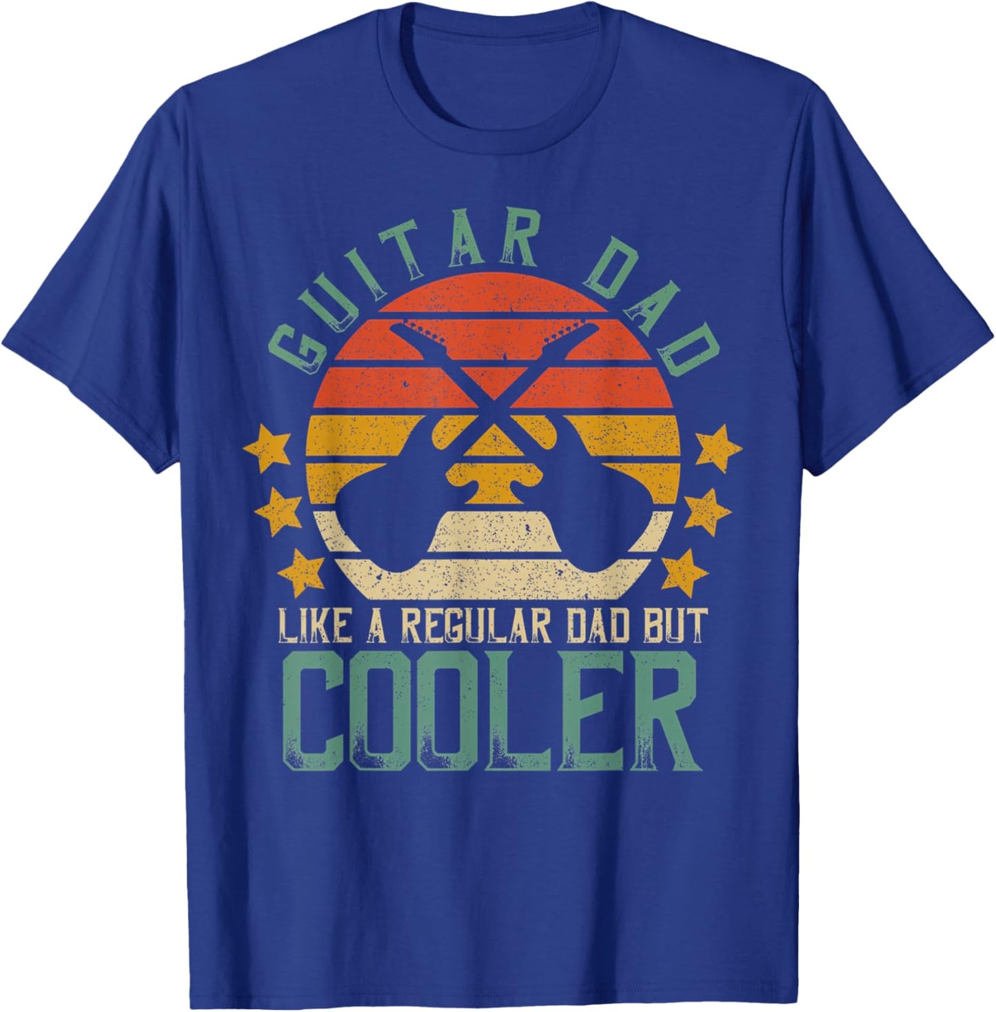 Guitar Dad Like A Regular Dad But Cooler Vintage T-Shirt - T-Shirt | Royal