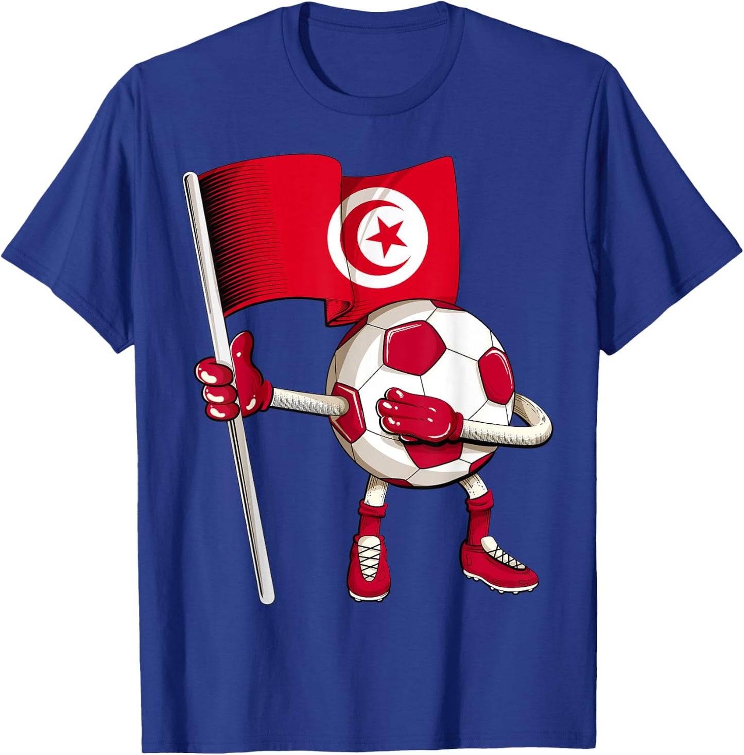 Tunisia Soccer Jersey Tunisian Flag Football Dab Funny T-Shirt - T-Shirt | Royal