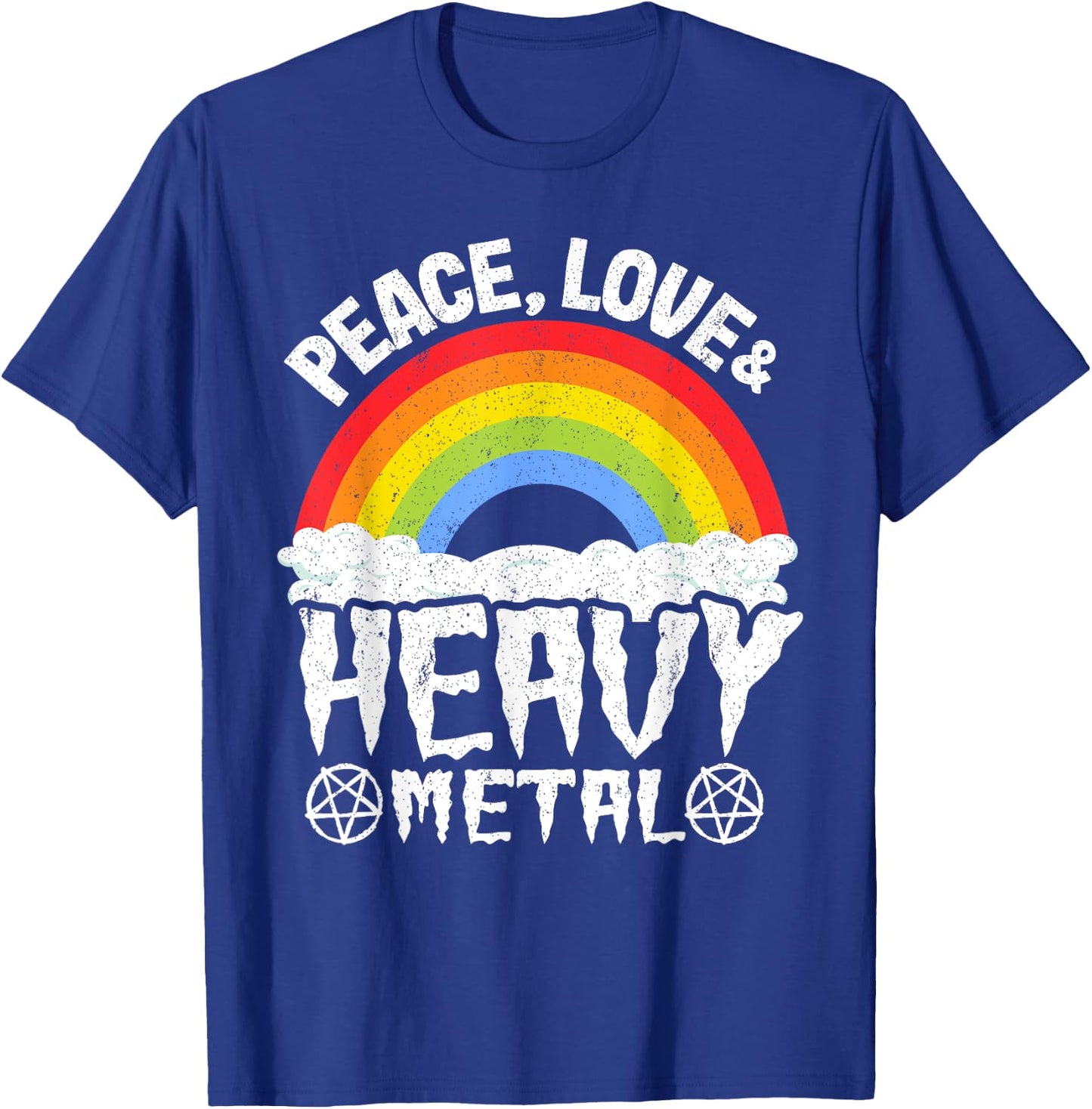 Kids Band Metal Rainbow Unicorn Peace Love & Heavy Metal T-Shirt - T-Shirt | Royal