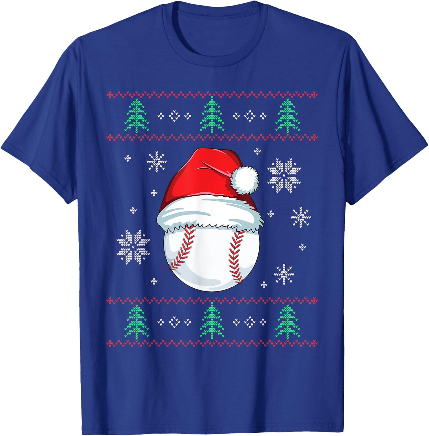 Ugly Christmas Baseball Boys Kids Ball Santa Pajama T-Shirt - T-Shirt | Royal