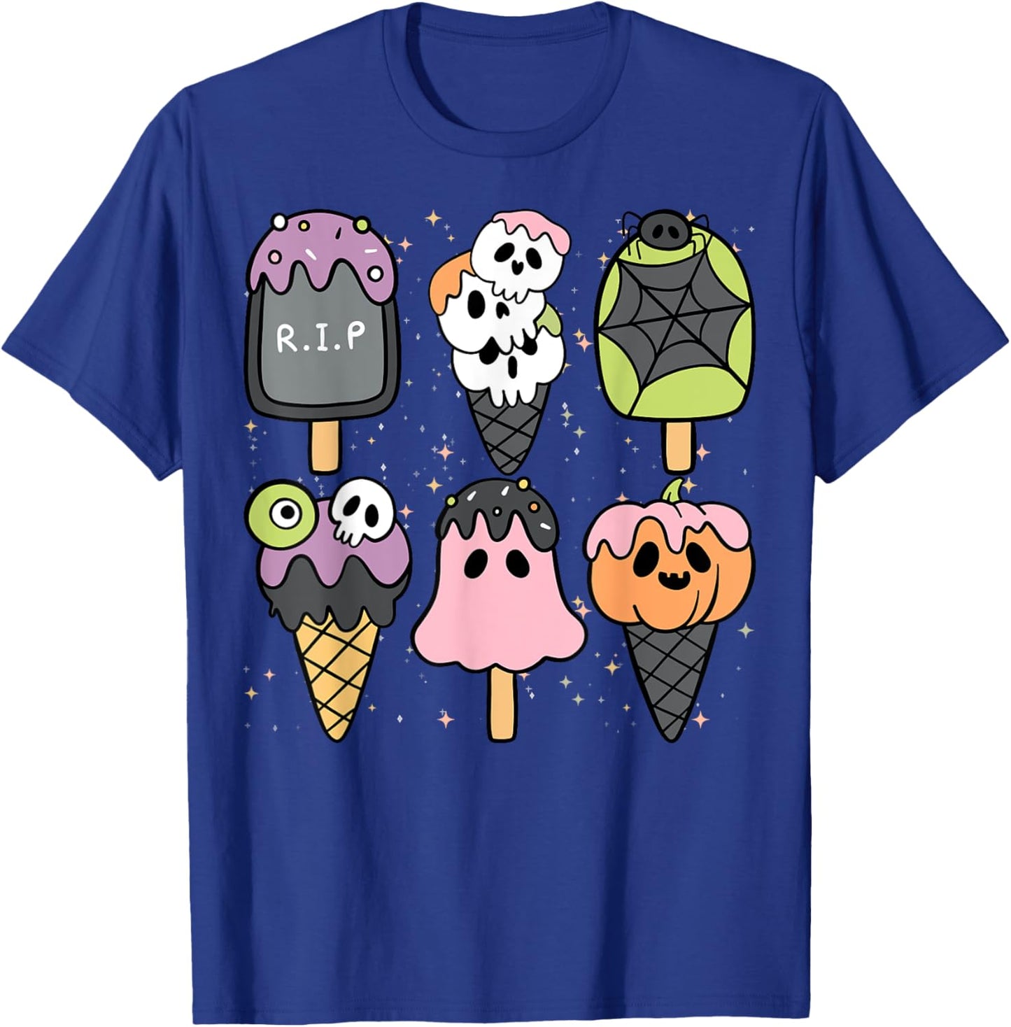 Horror Movie Summer Popsicle Halloween Ice Cream Summer-ween Women Kids T-Shirt - T-Shirt | Royal