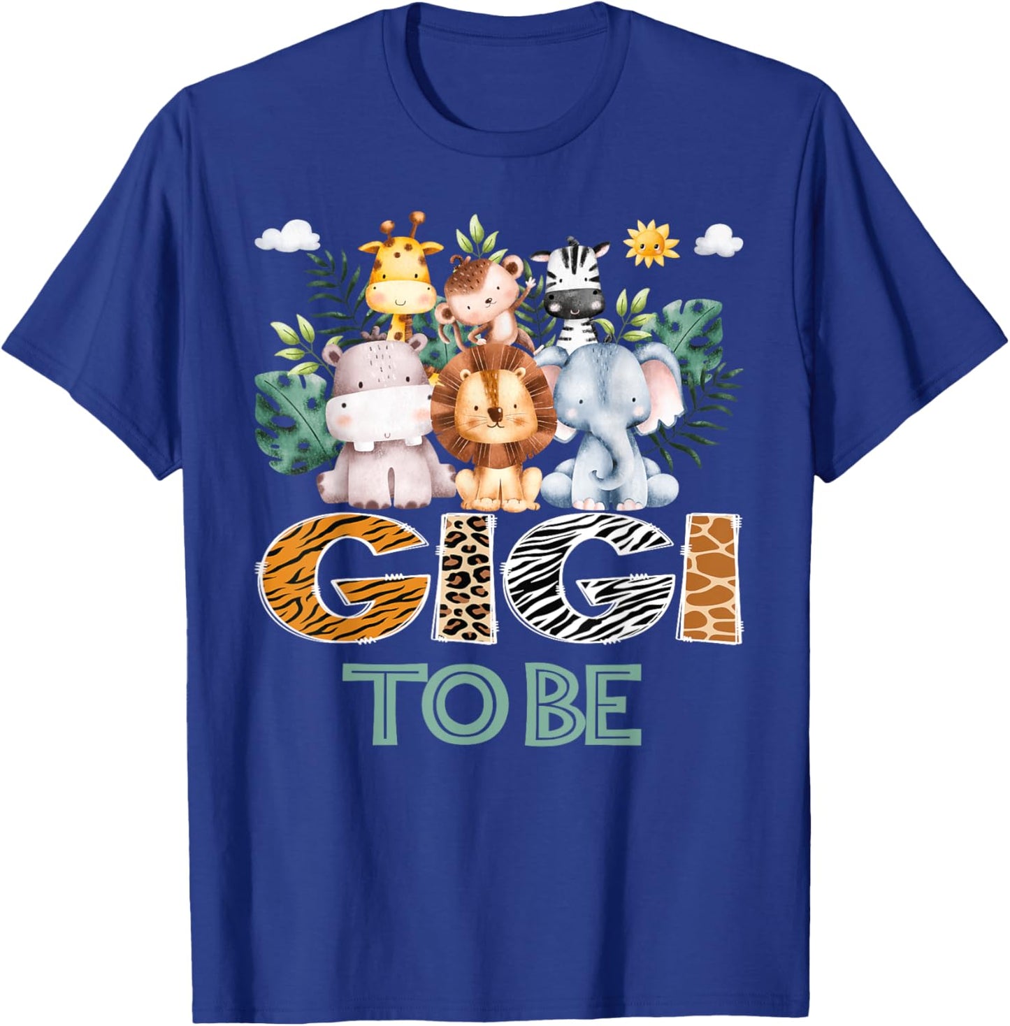 Soon To Be Gigi Jungle Animal Safari Gender Reveal T-Shirt - T-Shirt | Royal