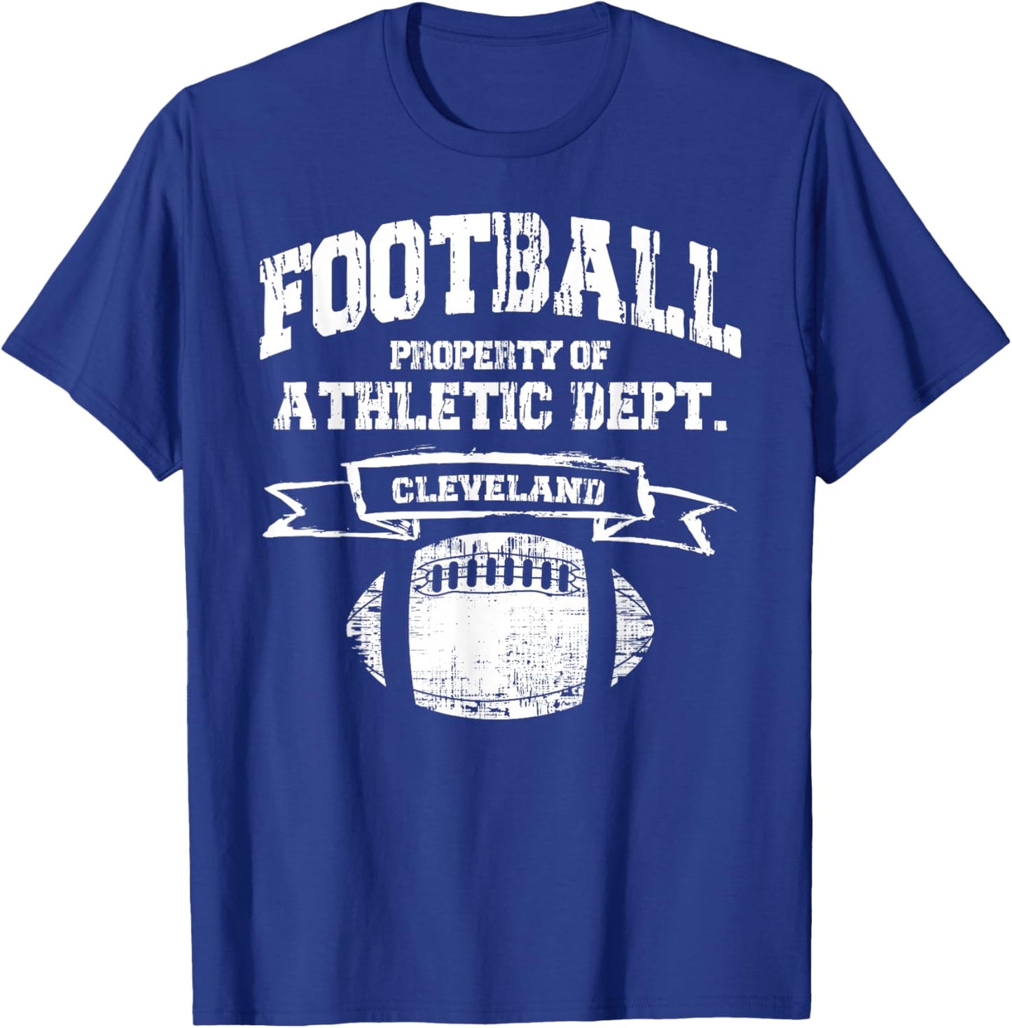Fußballeigentum in Cleveland der Athletic Dept. Retro-Grunge T-Shirt - T-Shirt | Royal