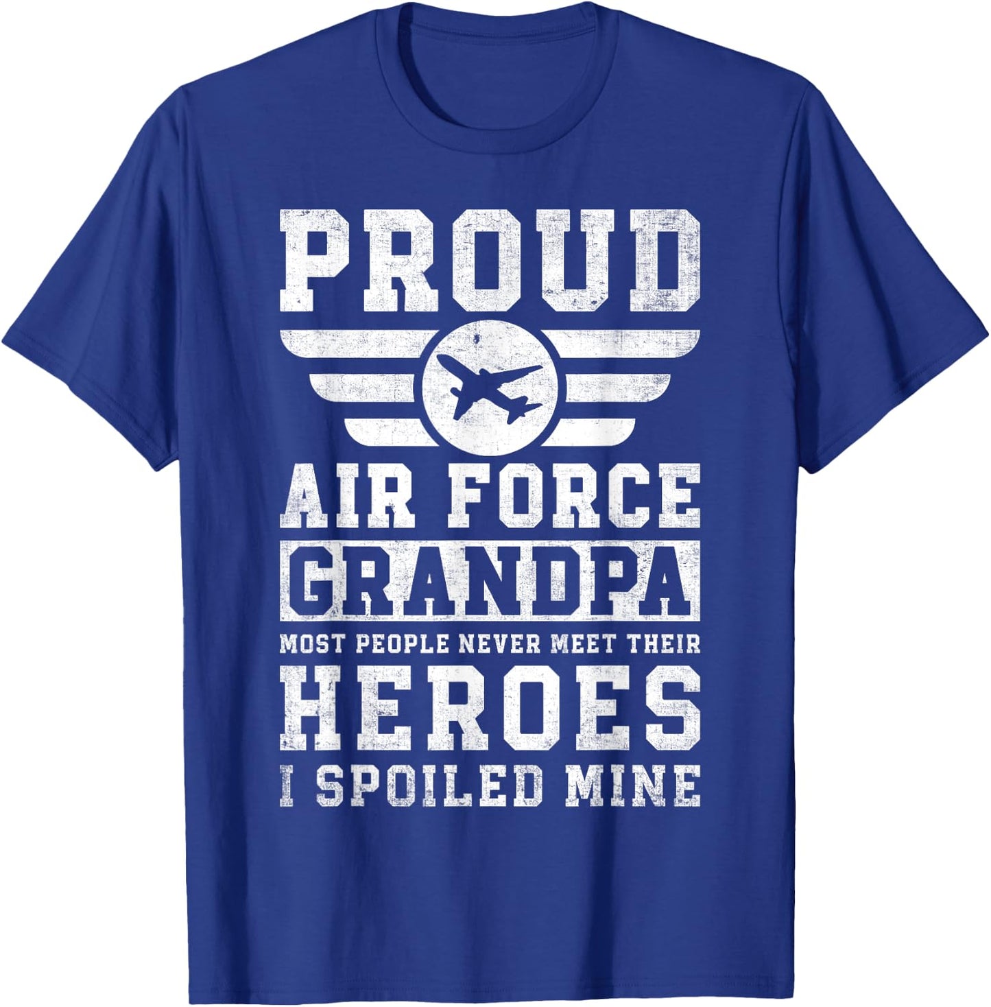 Proud Air Force Grandpa Airman Memorial Honoring Grandfather T-Shirt - T-Shirt | Royal