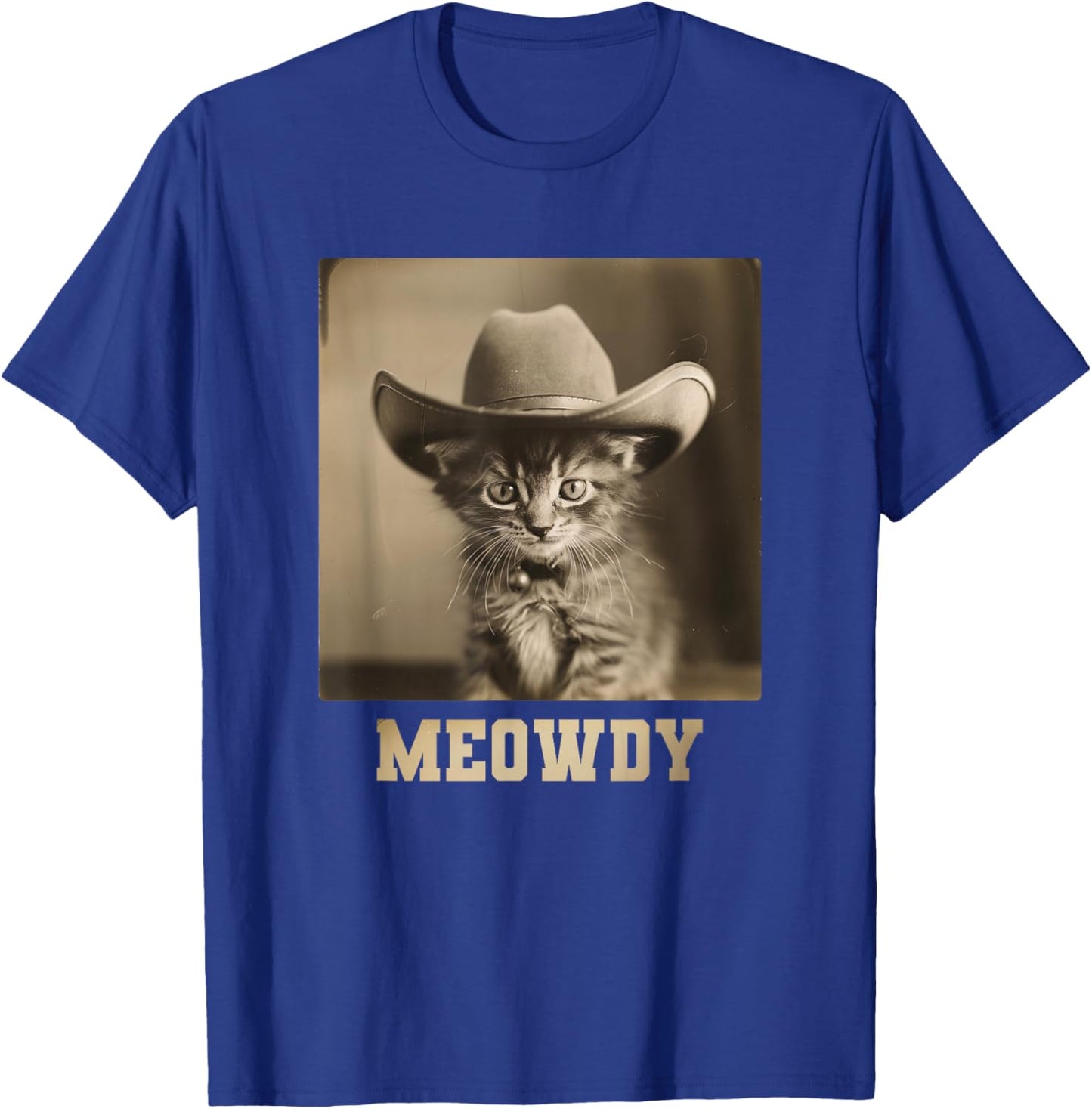 Vintage Meowdy Cat T-Shirt - T-Shirt | Royal