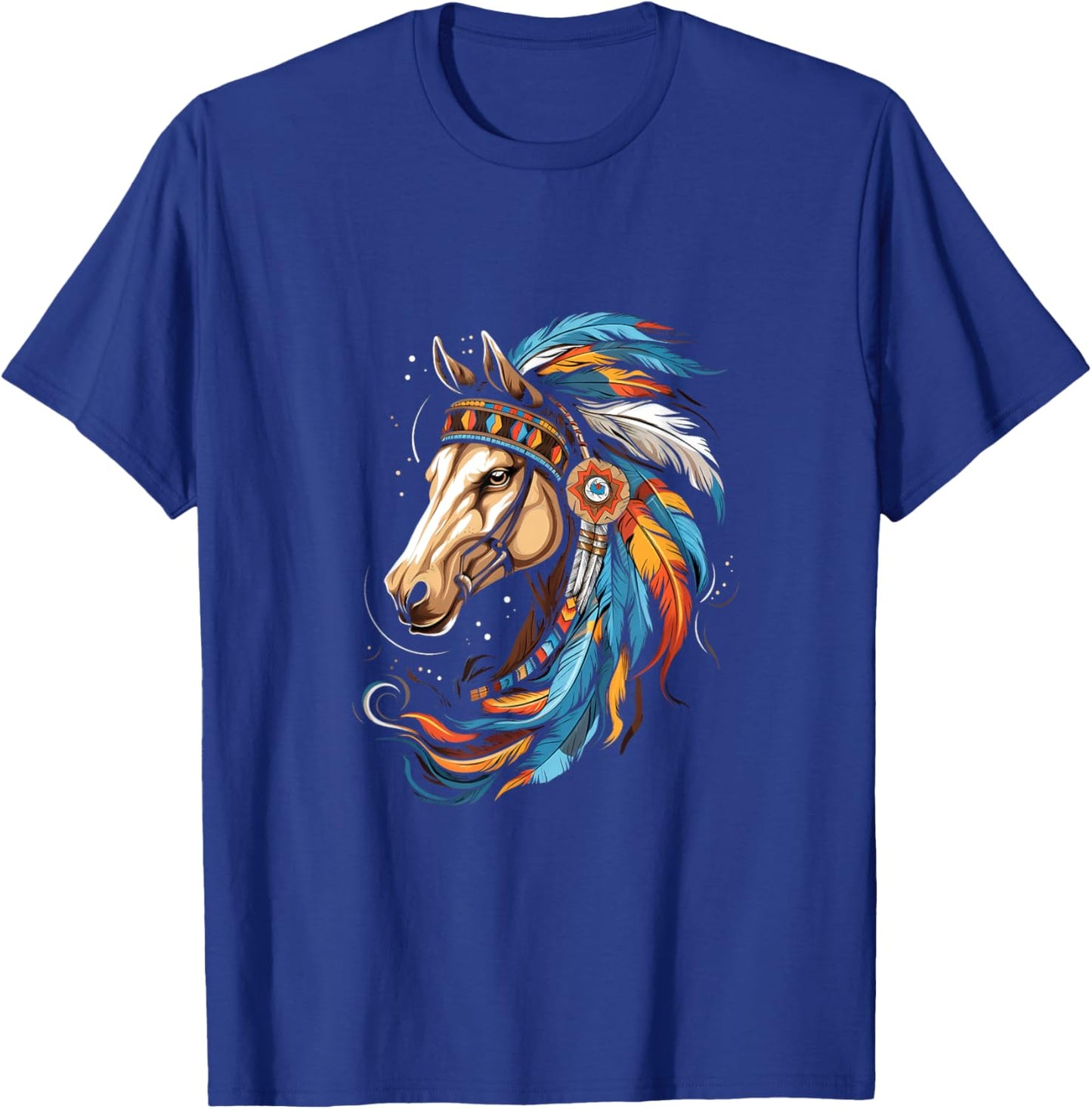 Indian Horse Headdress Feather Tribal Horses T-Shirt - T-Shirt | Royal