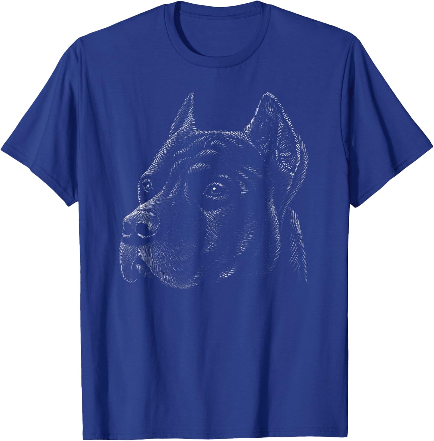 Pit bull Dog Hand Drawn T-Shirt - T-Shirt | Royal