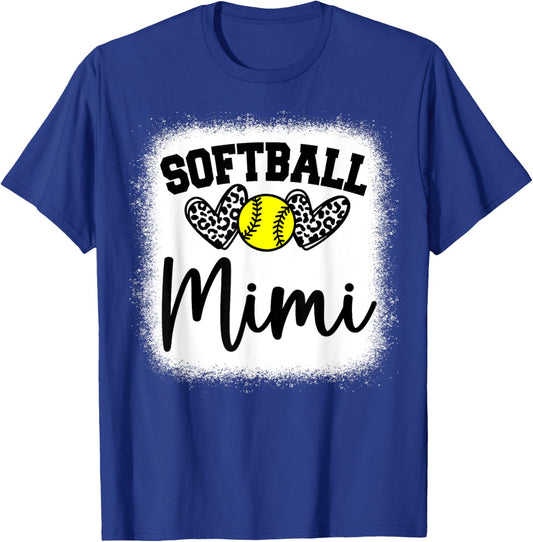 Personalized Softball Heart Cute Mimi Women Softball T-Shirt - T-Shirt | Royal