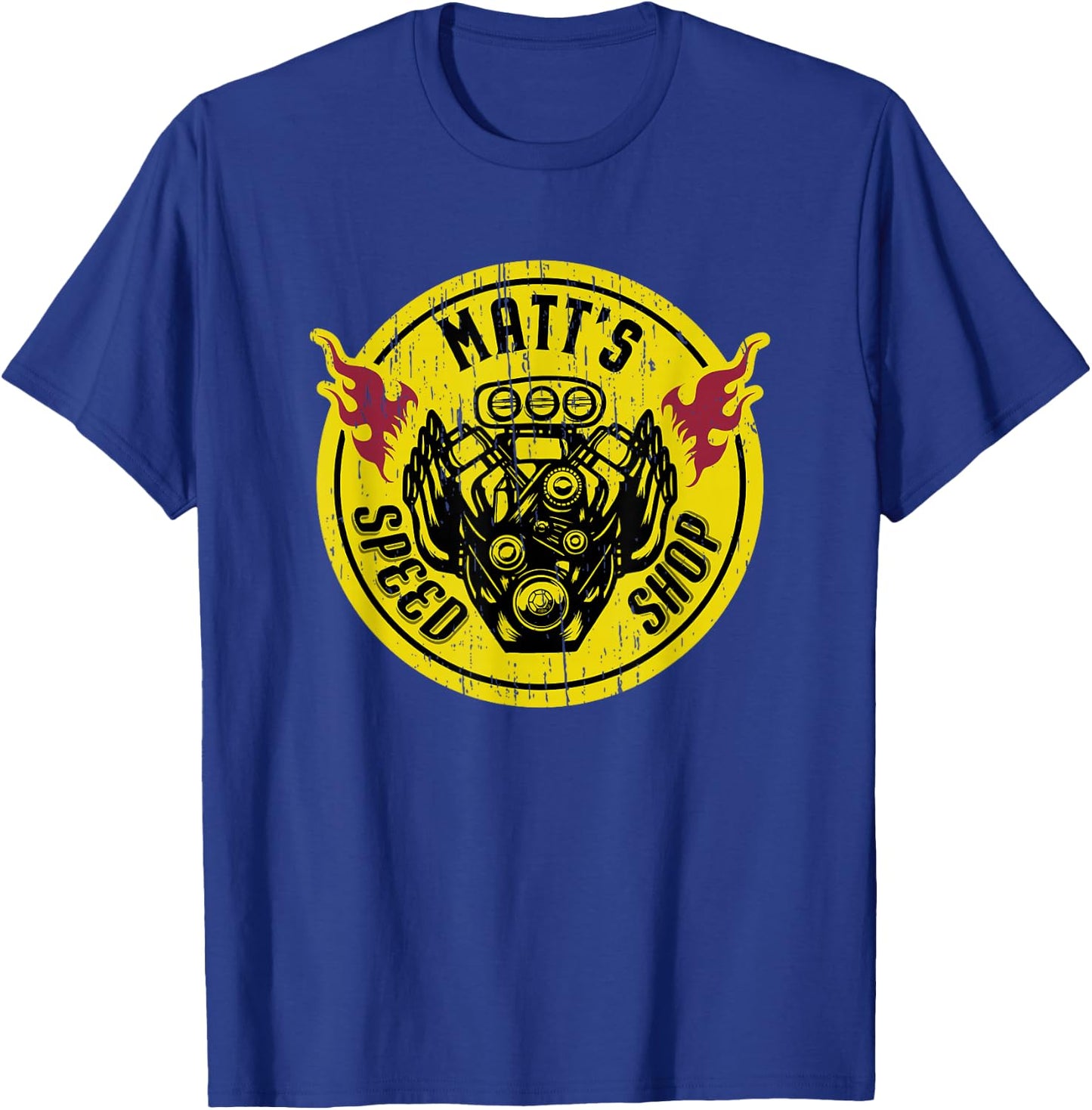 Matt's Speed Shop T shirt T-Shirt - T-Shirt | Royal