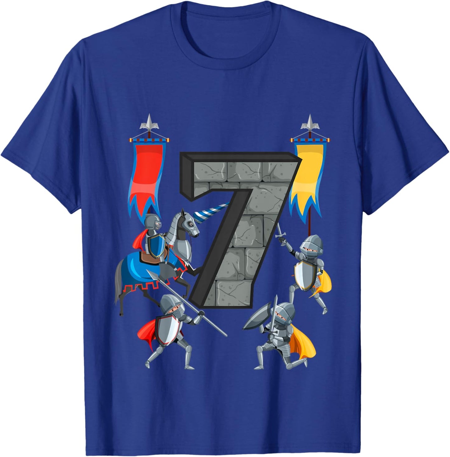 Medieval Knights Middle Ages History Castle 7th Birthday T-Shirt - T-Shirt | Royal