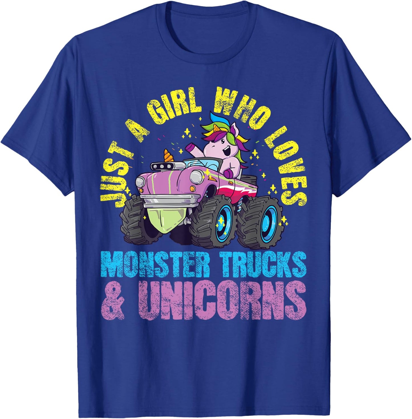 Monster Truck Unicorn Girl T-Shirt - T-Shirt | Royal