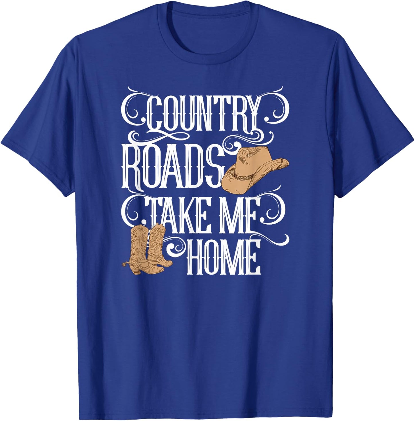 Country Roads Take Me Home Cute Music Lyrics T-Shirt - T-Shirt | Royal