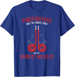 Funny Firefighter Gifts Dad Uncle Hose Nozzles T-Shirt - T-Shirt | Royal