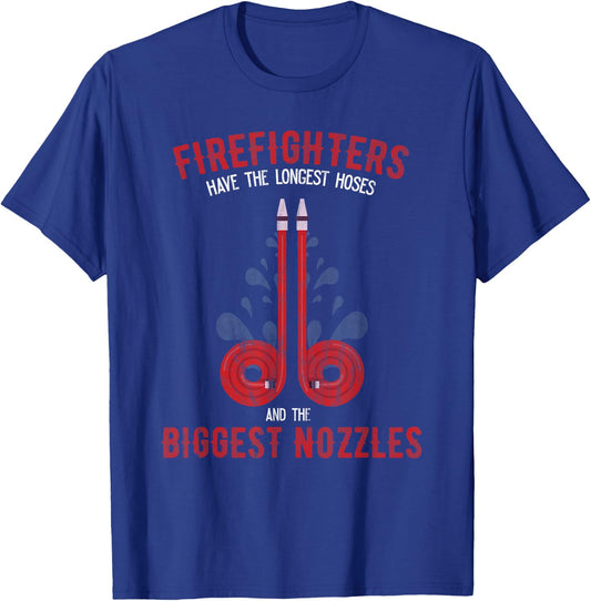 Funny Firefighter Gifts Dad Uncle Hose Nozzles T-Shirt - T-Shirt | Royal