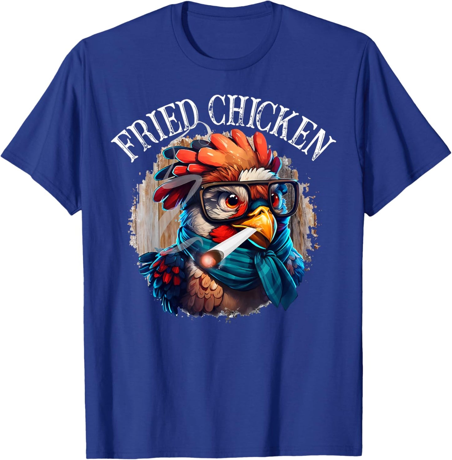 Fried Chicken Funny 420 Marijuana Weed Cannabis Graphic T-Shirt - T-Shirt | Royal