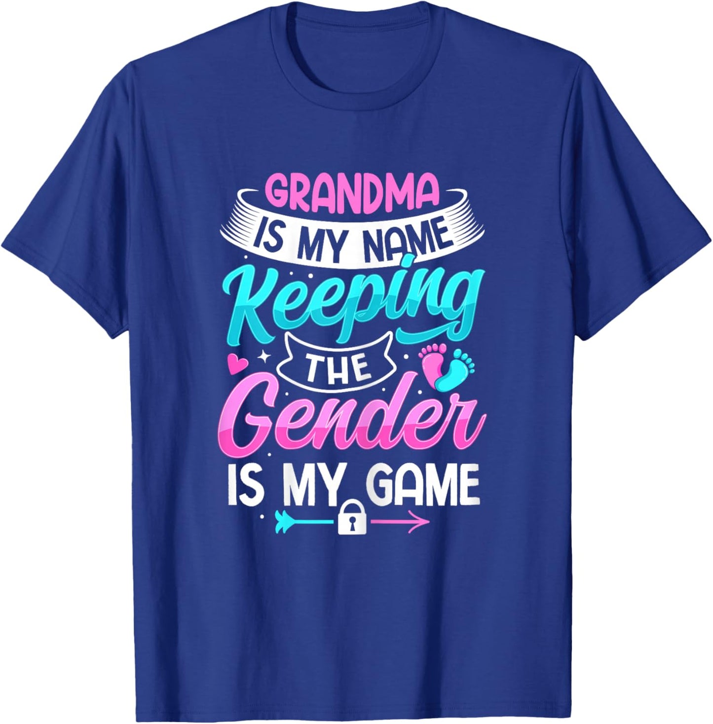 Gender Reveal Design for a Keeper of the Gender Grandma , Female X-Small, Black T-Shirt - T-Shirt | Royal