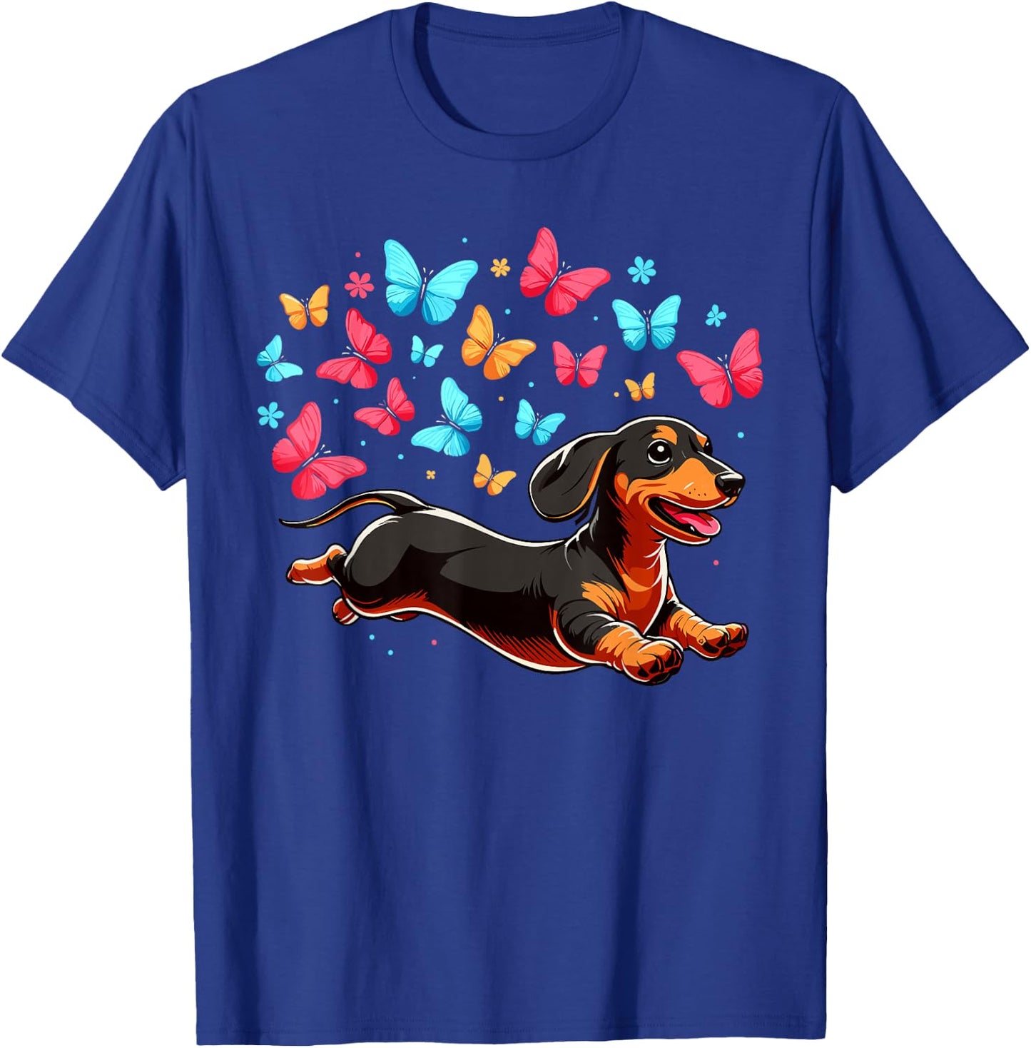 Dachshund With Butterflies T-Shirt - T-Shirt | Royal