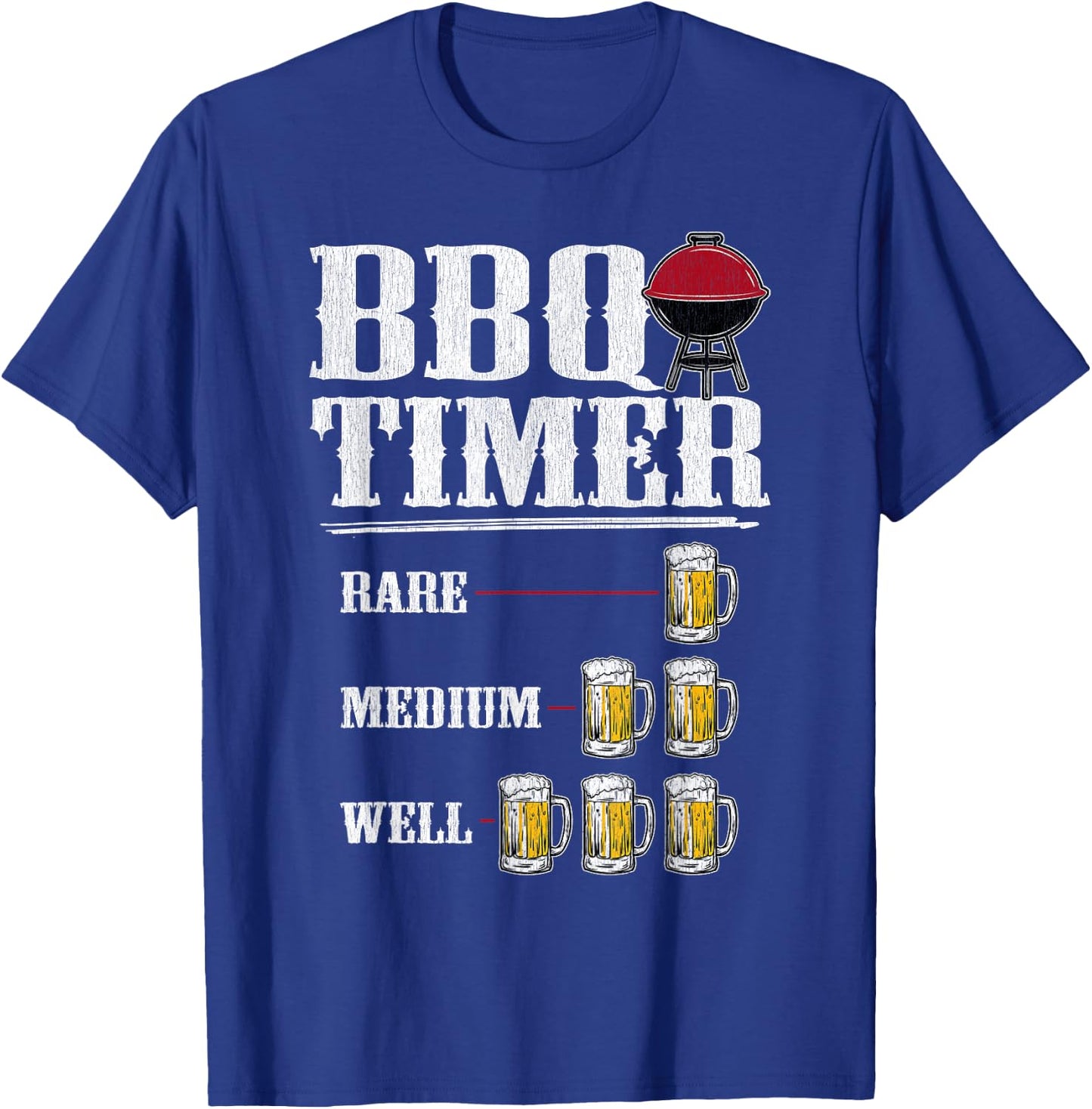 BBQ BEER TIMER SHIRT Funny BBQ Grilling Gift T-Shirt - T-Shirt | Royal