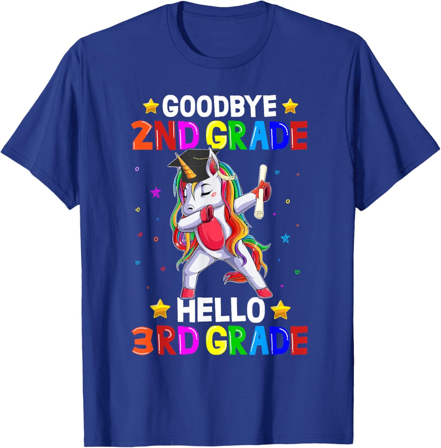 Goodbye 2nd Grade Hello 3rd Grade Unicorn Back To School Kid T-Shirt - T-Shirt | Royal
