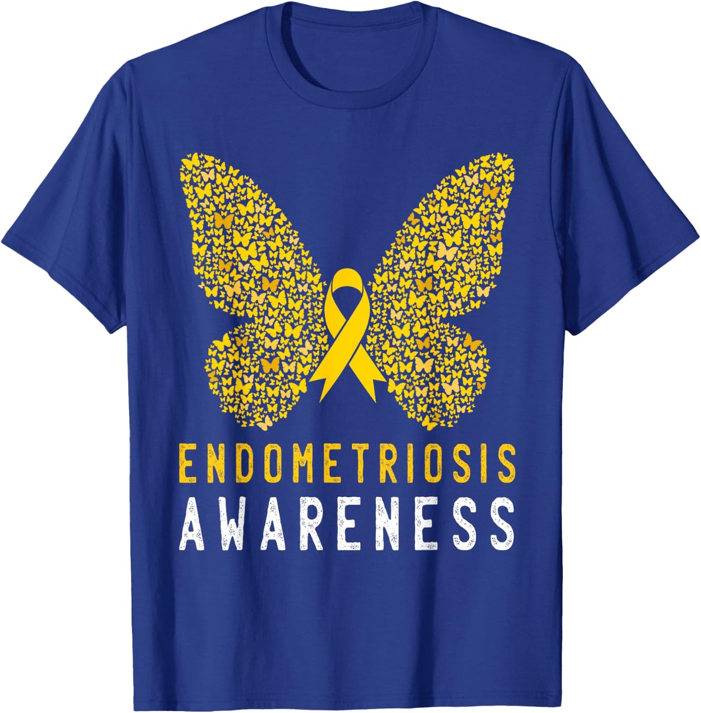 Butterfly Endometriosis Awareness Month Endo Support Ribbon T-Shirt - T-Shirt | Royal