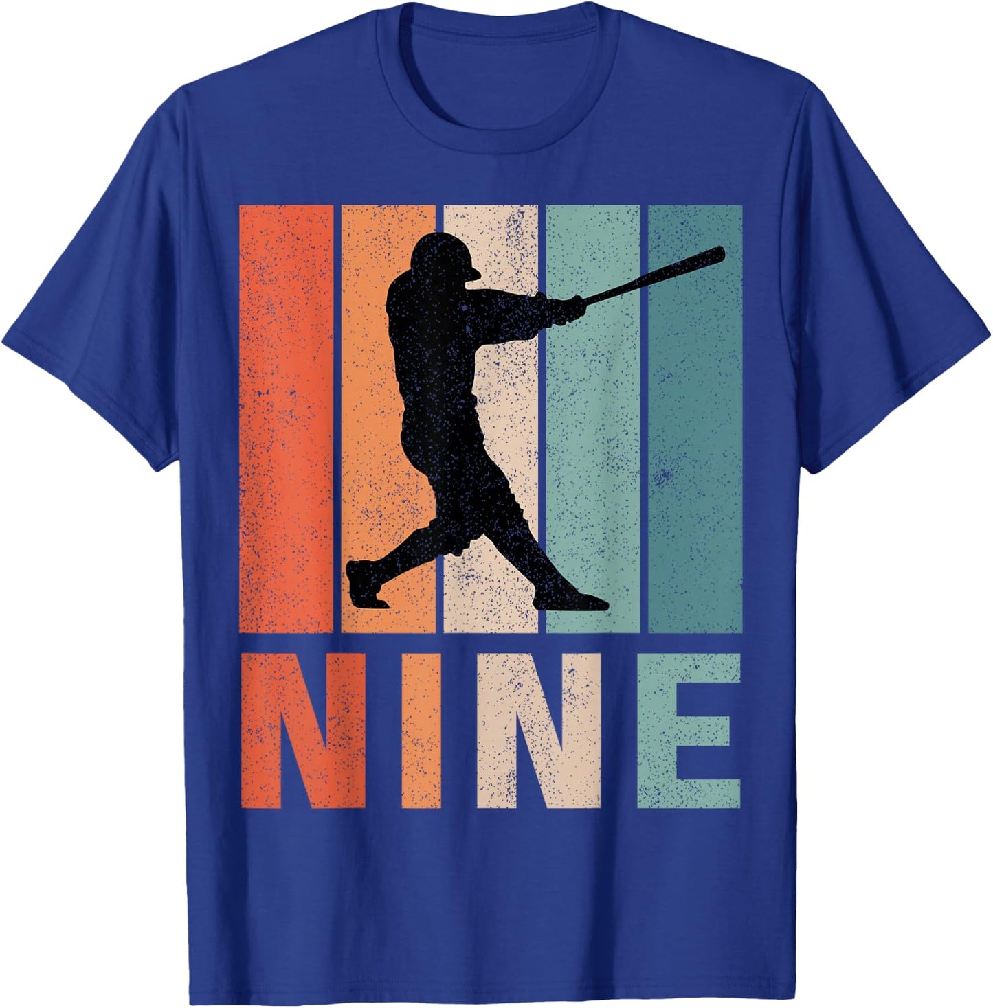 9th Birthday Retro Baseball Player Boys Kids 9 Years Old T-Shirt - T-Shirt | Royal