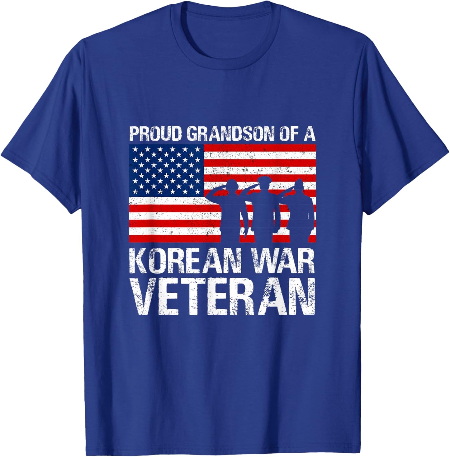 Military Family Gift Proud Grandson of a Korean War Veteran T-Shirt - T-Shirt | Royal