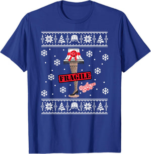A Christmas Story - Fragile Leg Lamp Sweater Pattern T-Shirt - T-Shirt | Royal