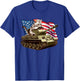 Cat Driving Army Tank American Flag Military Cat Lovers T-Shirt - T-Shirt | Royal