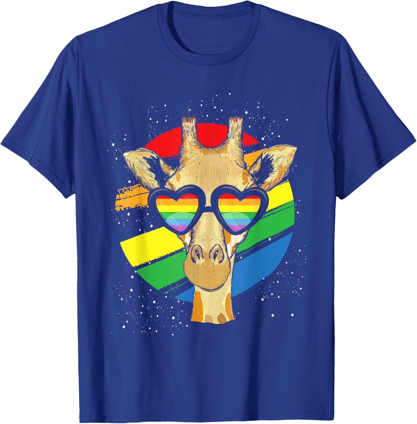 Gay Pride Glasses Giraffe T-Shirt - T-Shirt | Royal