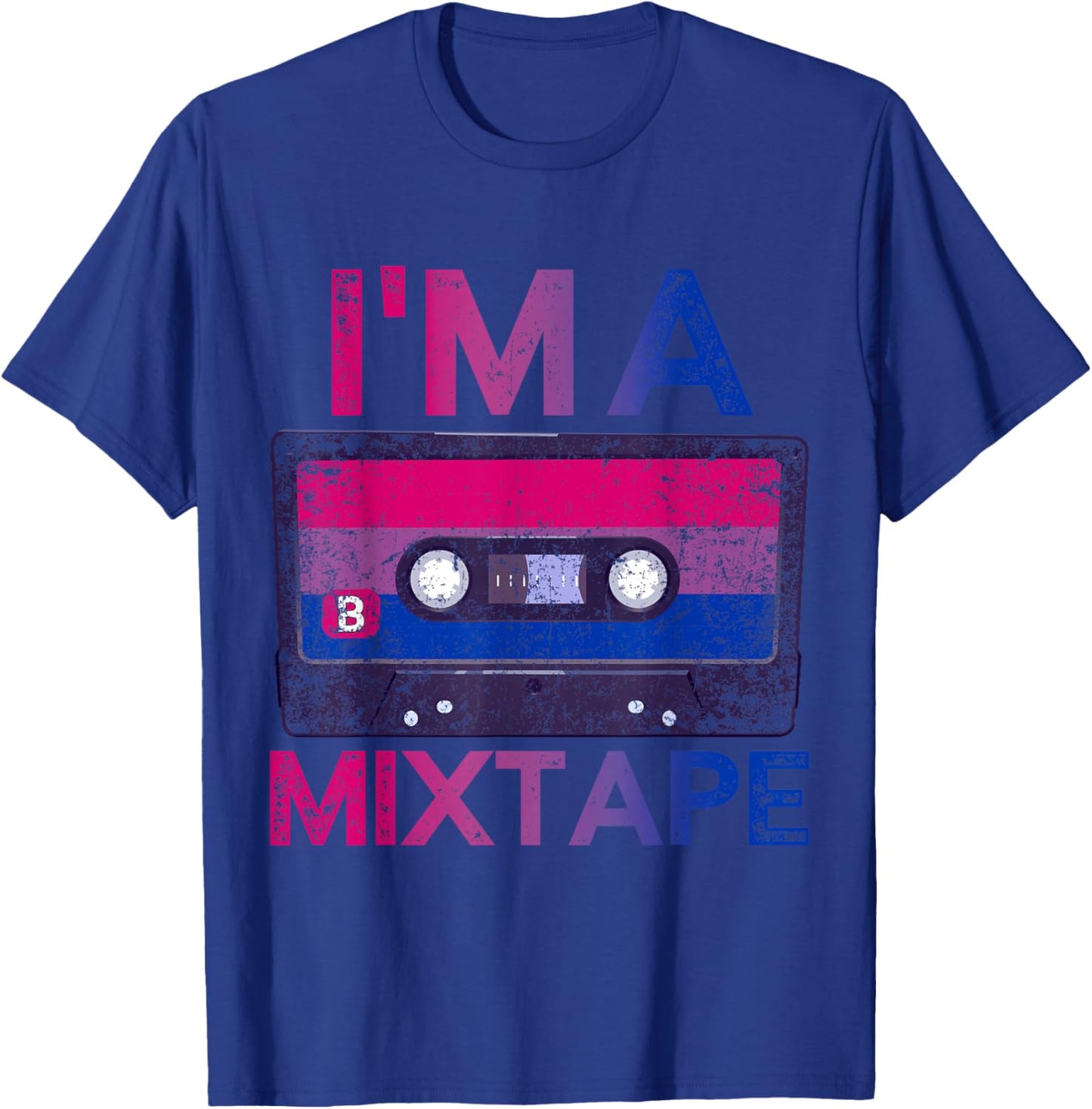 Funny Bisexuality Pride Retro Cassette Bi Gift Bisexual T-Shirt - T-Shirt | Royal