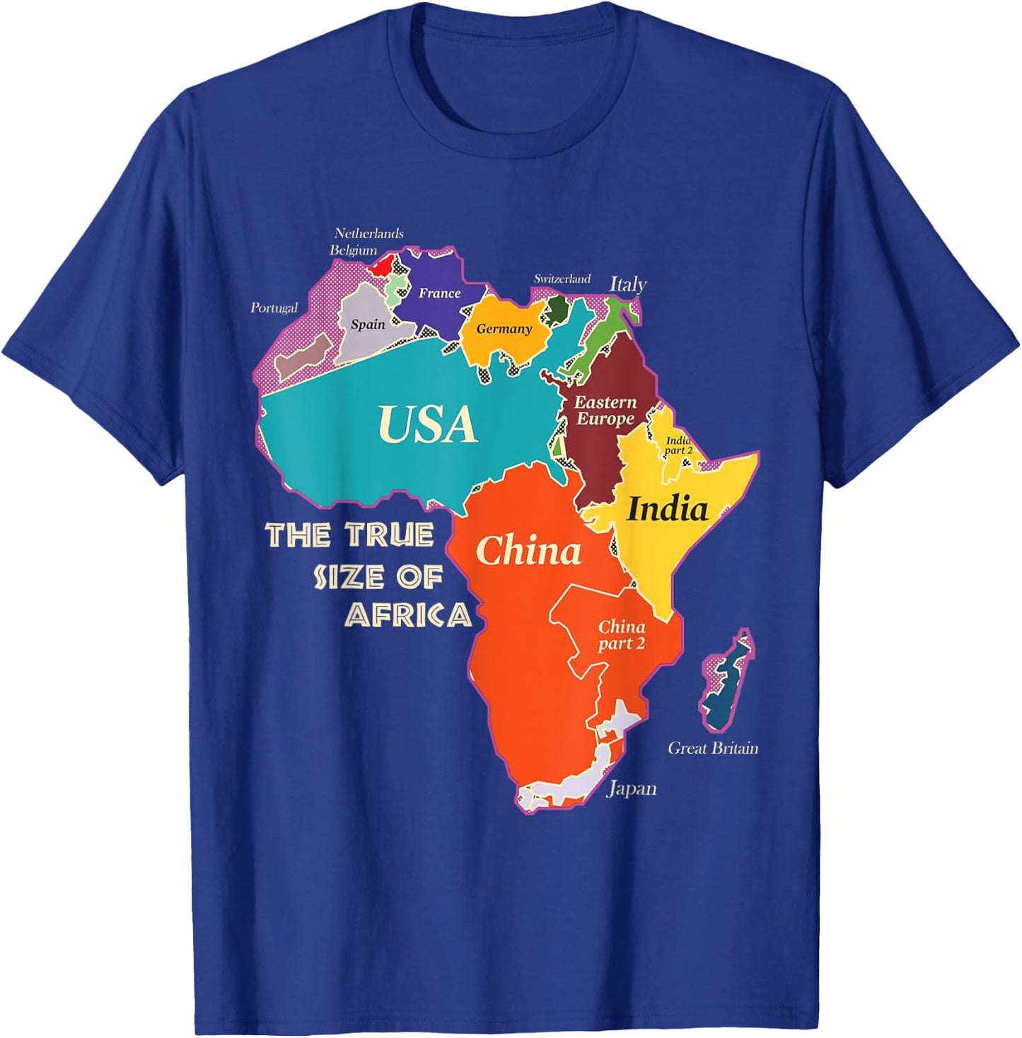 Bongo Designs -Adults Africa Map , Black, Small T-Shirt - T-Shirt | Royal