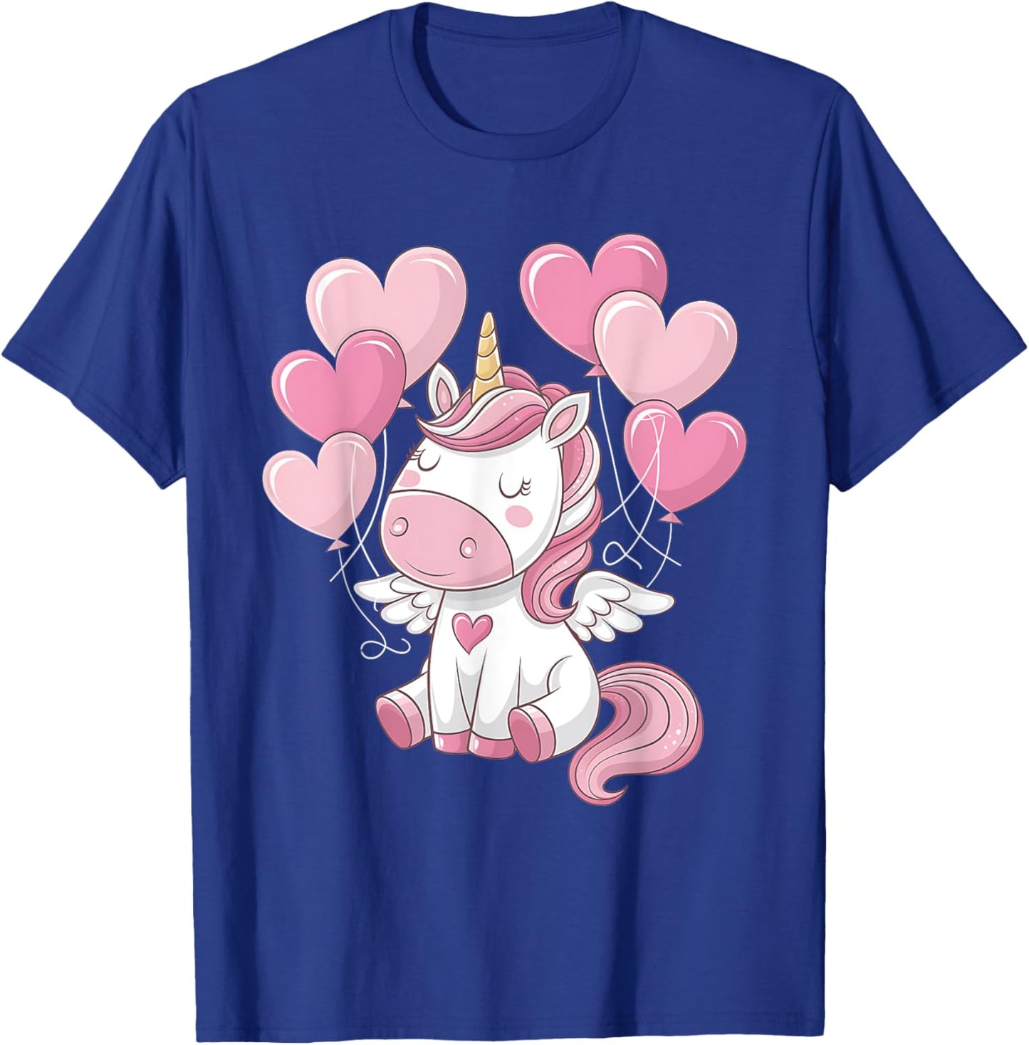 Unicorn Valentines Day Love Heart Rainbow Toddler Girl T-Shirt - T-Shirt | Royal