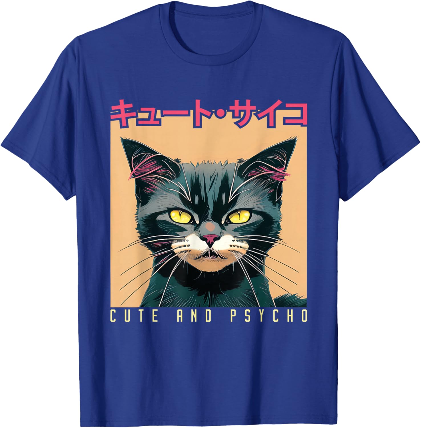 Japanese Anime & Manga Cute And Psycho Cat Cyberpunks T-Shirt - T-Shirt | Royal