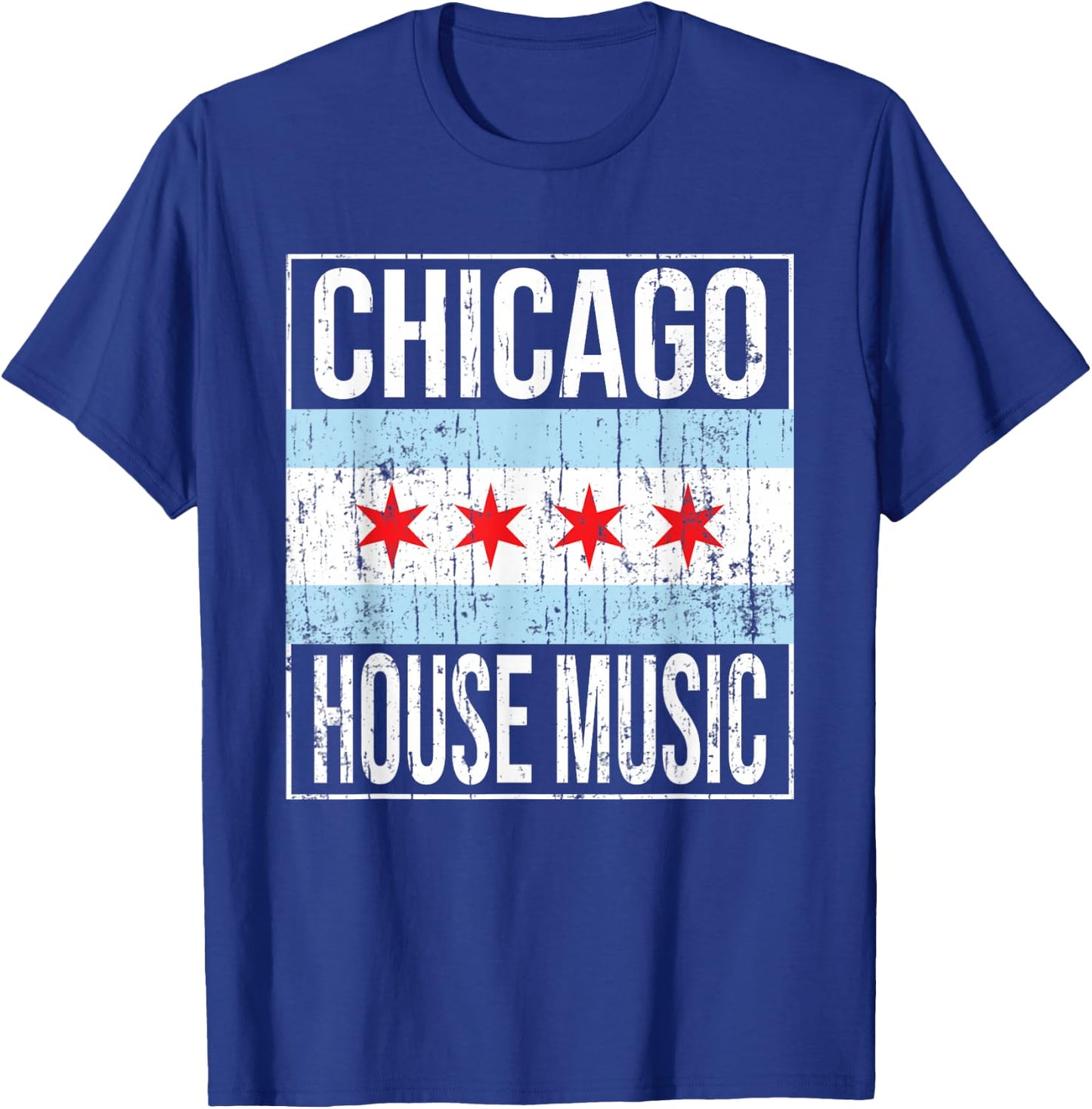 Chicago House Music - Stylish Flag Vintage Dance Music DJ T-Shirt - T-Shirt | Royal