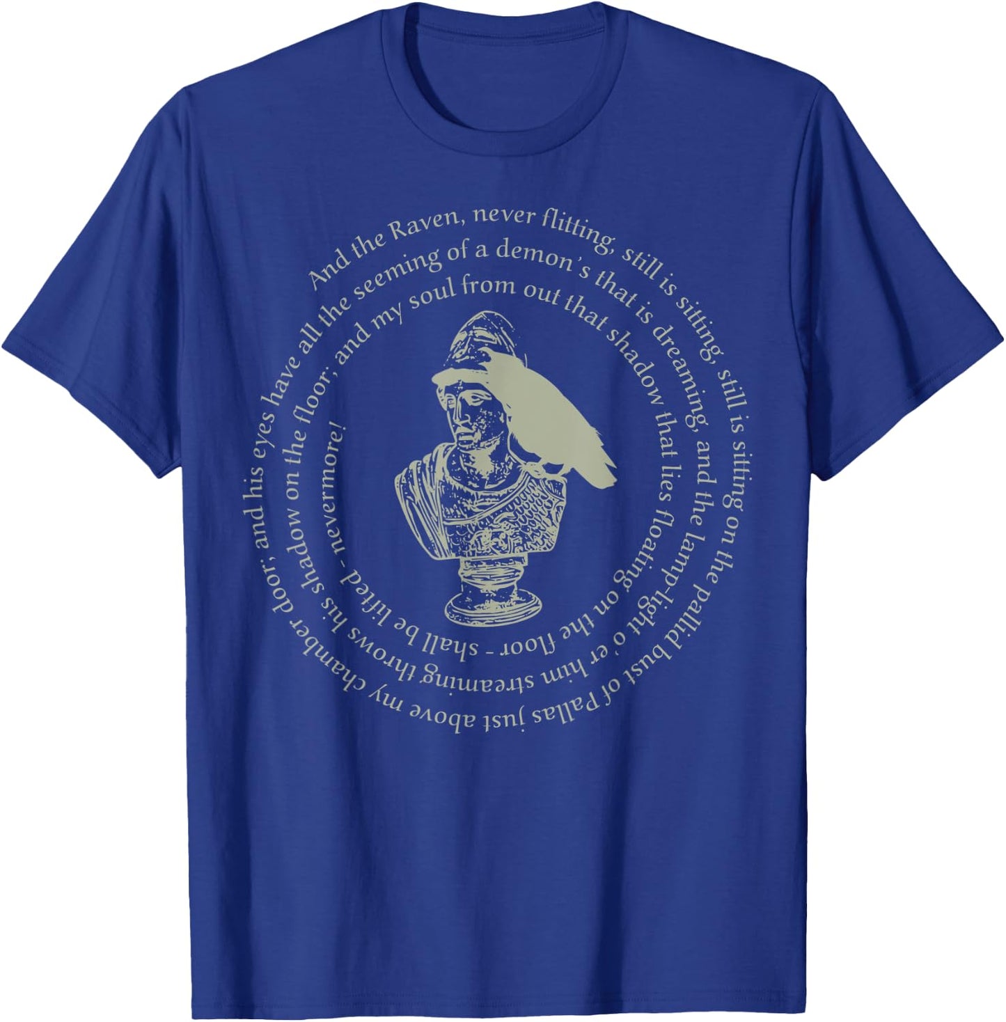 Edgar Allan Poe Raven Poem - Bust Of Pallas Athena 2 T-Shirt - T-Shirt | Royal