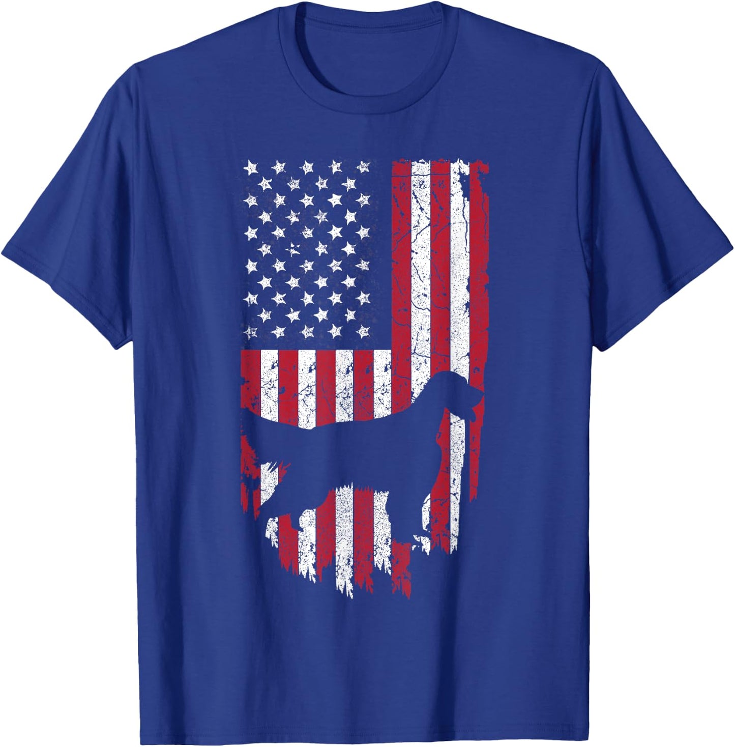 English Setter Dog Silhouette Shirts, 4th Of July USA Flag Kids Men T-Shirt - T-Shirt | Royal
